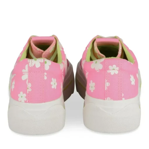 Baskets ROSE Femme Motif Fleuri Lacets