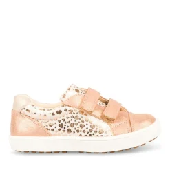 Baskets ROSE Fille Motif Coeurs Scratch