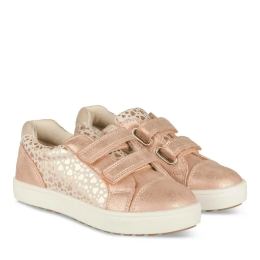 Baskets ROSE Fille Motif Coeurs Scratch