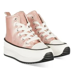 Baskets ROSE Fille Motif Uni Lacets + Fermeture éclair