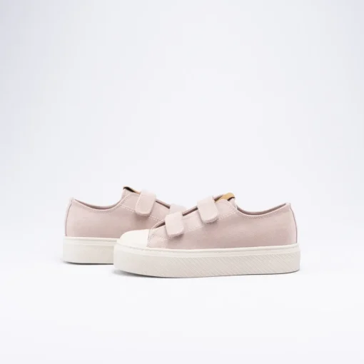 Baskets ROSE Fille Motif Uni Scratch