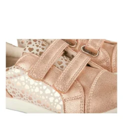Baskets ROSE Fille Motif Coeurs Scratch