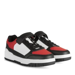 Baskets ROUGE Garçon Motif Uni Scratch + Elastique