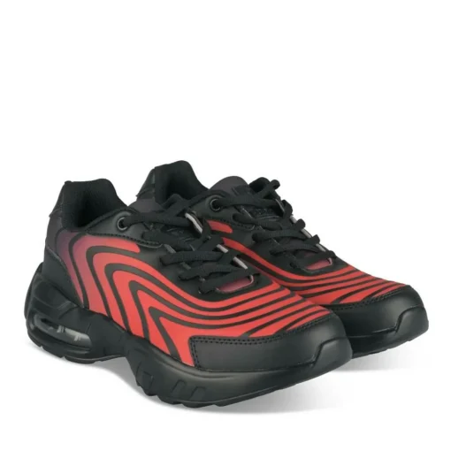 Baskets ROUGE Garçon Motif Uni A Enfiler