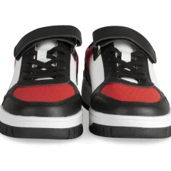 Baskets ROUGE Garçon Motif Uni Scratch + Elastique