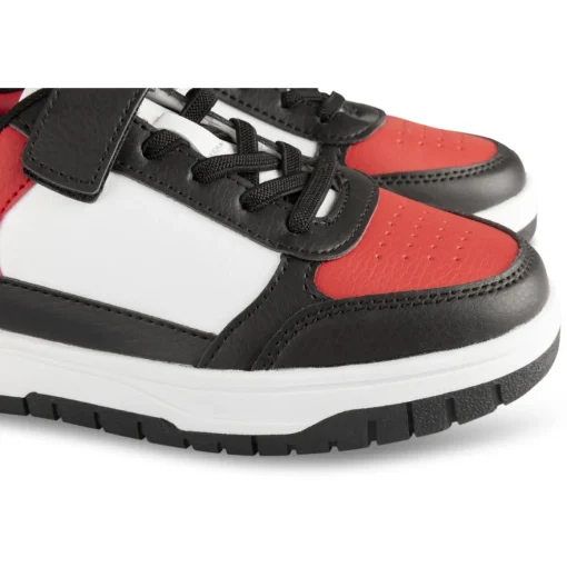 Baskets ROUGE Garçon Motif Uni Scratch + Elastique