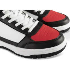 Baskets ROUGE Garçon Motif Uni Scratch + Elastique