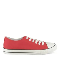 Baskets ROUGE Homme Motif Uni Lacets