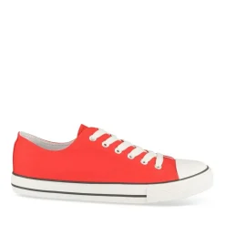Baskets ROUGE Homme Motif Uni Lacets
