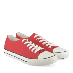 Baskets ROUGE Homme Motif Uni Lacets