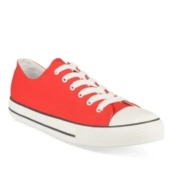 Baskets ROUGE Homme Motif Uni Lacets