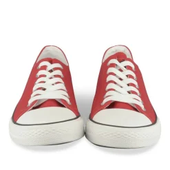 Baskets ROUGE Homme Motif Uni Lacets