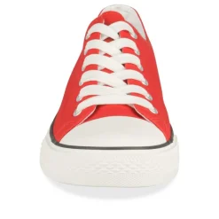 Baskets ROUGE Homme Motif Uni Lacets