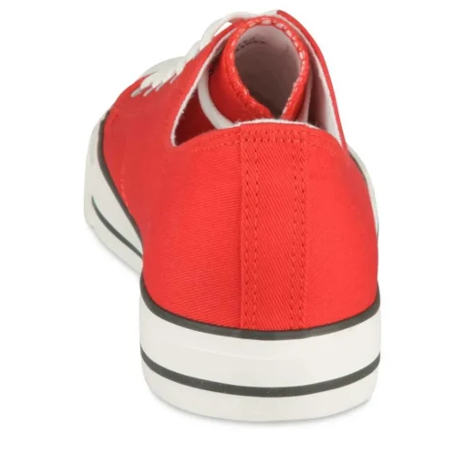 Baskets ROUGE Homme Motif Uni Lacets