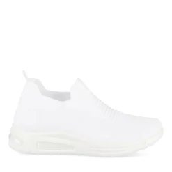 Baskets Running BLANC Femme Motif Uni A Enfiler