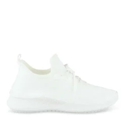 Baskets Running BLANC Femme Motif Uni A Enfiler
