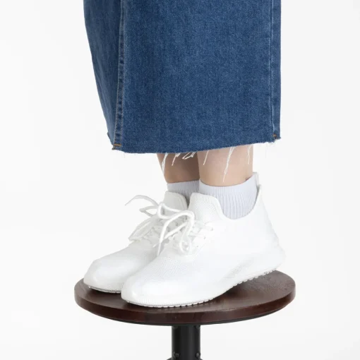 Baskets Running BLANC Femme Motif Uni A Enfiler