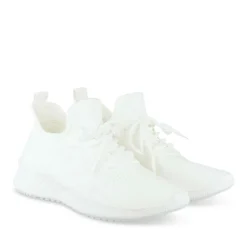 Baskets Running BLANC Femme Motif Uni A Enfiler