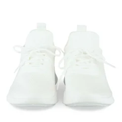 Baskets Running BLANC Femme Motif Uni A Enfiler