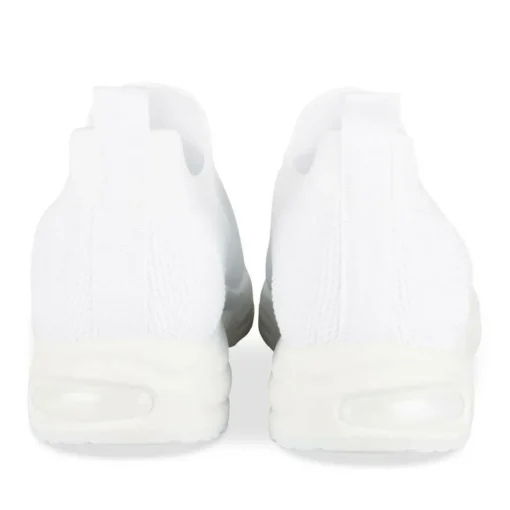 Baskets Running BLANC Femme Motif Uni A Enfiler