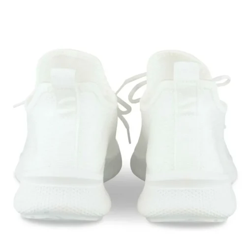 Baskets Running BLANC Femme Motif Uni A Enfiler