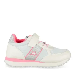 Baskets Running BLANC Fille Motif Paillettes Scratch