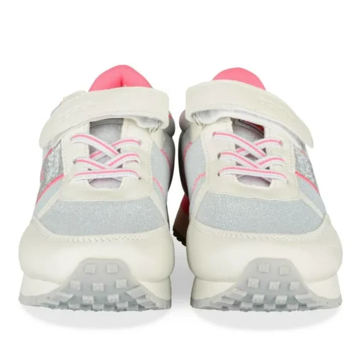 Baskets Running BLANC Fille Motif Paillettes Scratch