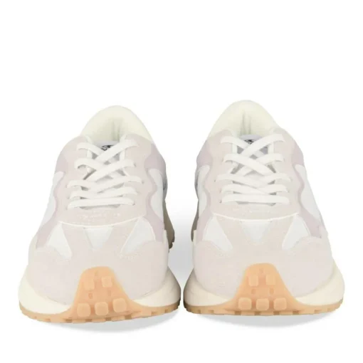 Baskets Running BLANC Fille Motif Uni Elastique