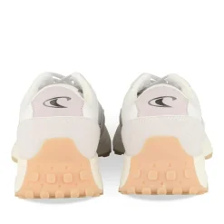 Baskets Running BLANC Fille Motif Uni Elastique