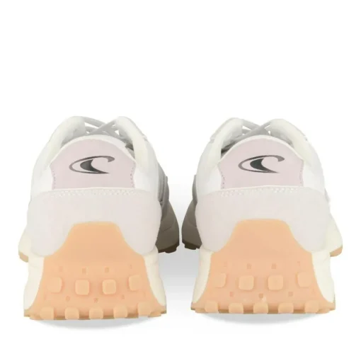 Baskets Running BLANC Fille Motif Uni Elastique