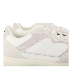 Baskets Running BLANC Fille Motif Uni Elastique