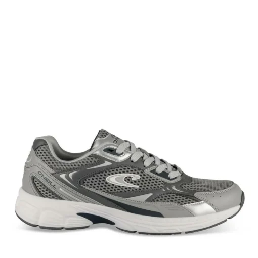 Baskets Running GRIS Homme Motif Uni Lacets