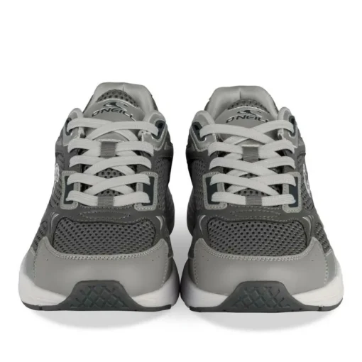 Baskets Running GRIS Homme Motif Uni Lacets