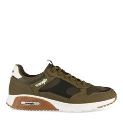 Baskets Running KAKI Homme Motif Uni Lacets