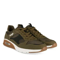 Baskets Running KAKI Homme Motif Uni Lacets