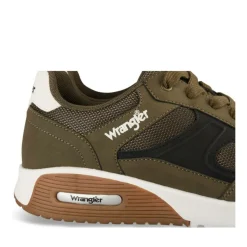 Baskets Running KAKI Homme Motif Uni Lacets