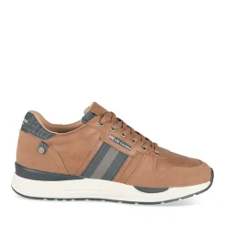 Baskets Running MARRON Homme Motif Uni Lacets