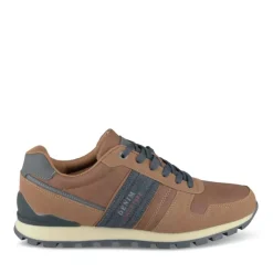 Baskets Running MARRON Homme Motif Uni Lacets