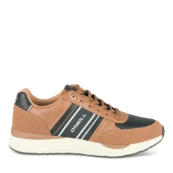 Baskets Running MARRON Homme Motif Uni Lacets