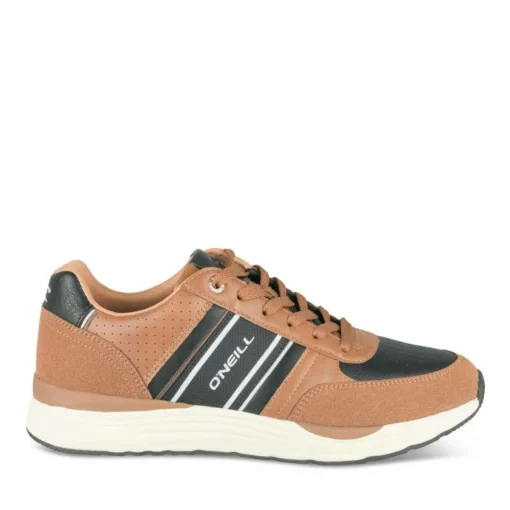 Baskets Running MARRON Homme Motif Uni Lacets