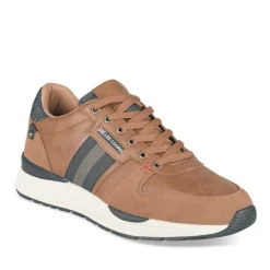 Baskets Running MARRON Homme Motif Uni Lacets