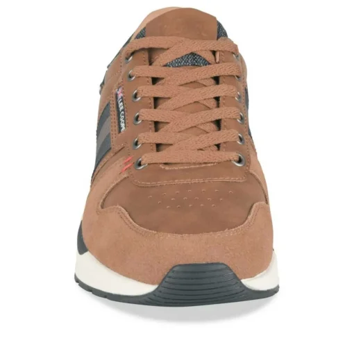 Baskets Running MARRON Homme Motif Uni Lacets