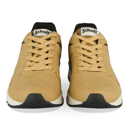 Baskets Running MARRON Homme Motif Uni Lacets