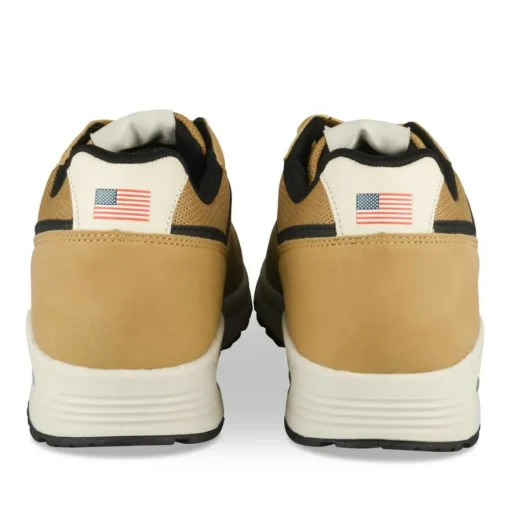 Baskets Running MARRON Homme Motif Uni Lacets
