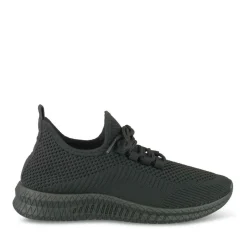 Baskets Running NOIR Femme Motif Uni Lacets