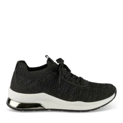 Baskets Running NOIR Femme Motif Uni Lacets