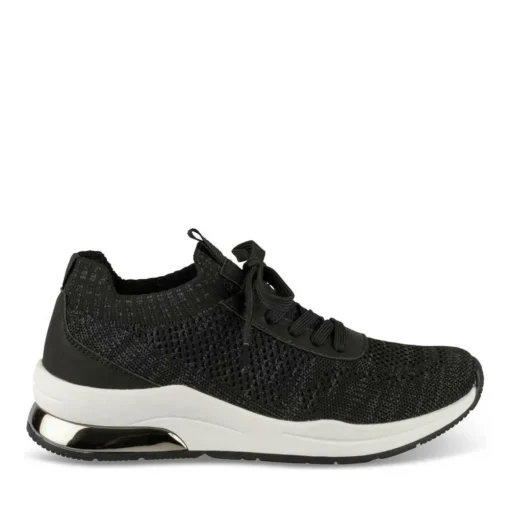 Baskets Running NOIR Femme Motif Uni Lacets