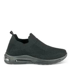 Baskets Running NOIR Femme Motif Uni A Enfiler