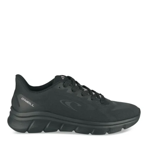 Baskets Running NOIR Femme Motif Uni Lacets