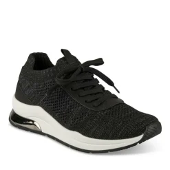 Baskets Running NOIR Femme Motif Uni Lacets